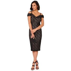 NWT R&M Richards Off Shoulder Navy Lace Overlay Party Cocktail Dress, 14